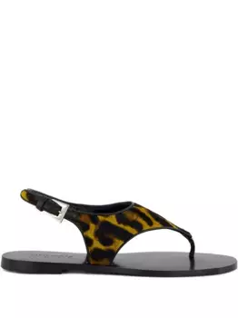Сандалии с леопардовым принтом Paris Texas, коричневый