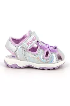 Сандалии с липучкой и логотипом Primigi, фиолетовый