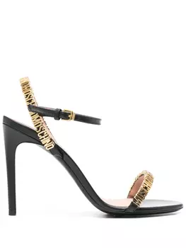 Сандалии с логотипом 110 мм Moschino, черный