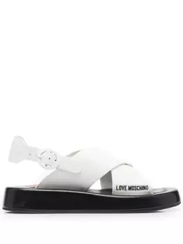 Сандалии с логотипом Love Moschino, белый