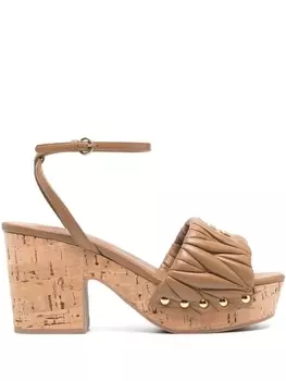 Сандалии с логотипом Miu Miu, коричневый