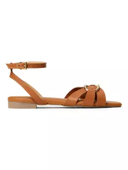 Сандалии с логотипом TWINSET Kids, коричневый