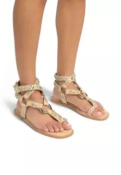 Сандалии с манжетой на щиколотке PLANA DE CON PUNTERA CUADRADA Y CIERRE CON HEBILLA - T-bar sandals Alma en Pena, светло-коричневый