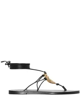 Сандалии с металлическим декором Saint Laurent, черный