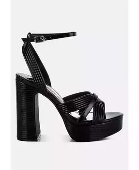 Сандалии с металлическим каблуком и ремешком на щиколотке от Socialite London Rag, черный