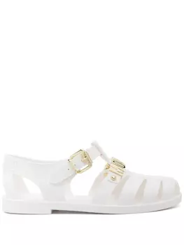 Сандалии с надписью логотипа Moschino, белый