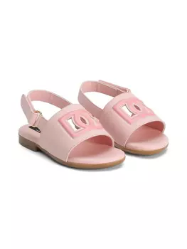 Сандалии с нашивкой-логотипом Dolce & Gabbana Kids, розовый