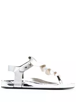 Сандалии с оборками ISABEL MARANT, серебряный