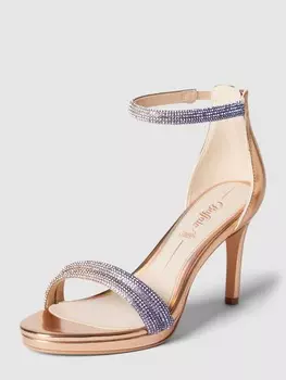 Сандалии с отделкой пайетками по всей поверхности, модель SELMA Buffalo, медный