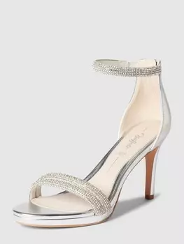 Сандалии с отделкой пайетками по всей поверхности, модель SELMA Buffalo, серебро