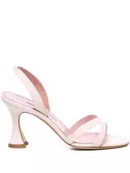 Сандалии с перекрестными ремешками Manolo Blahnik, розовый