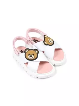 Сандалии с плюшевым мишкой Moschino Kids, белый