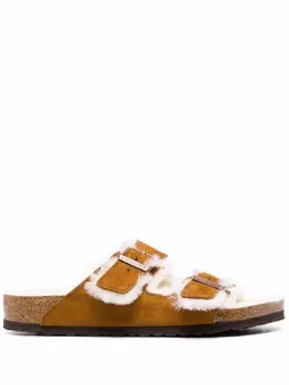 Сандалии с подкладкой из овчины Birkenstock, коричневый