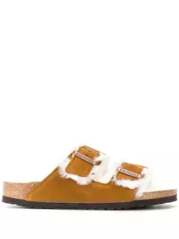 Сандалии с подкладкой из овчины BIRKENSTOCK, коричневый