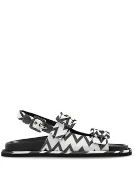 Сандалии с пряжками и узором зигзаг Missoni, черный