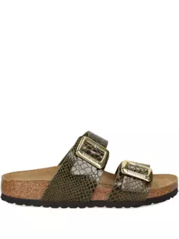 Сандалии с пряжками из змеиной кожи BIRKENSTOCK, коричневый