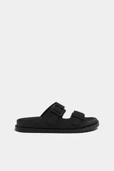 Сандалии с пряжками Pull&Bear, черный