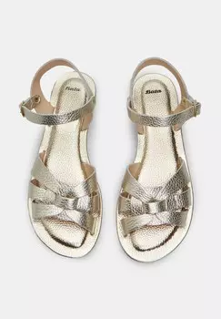 Сандалии с ремешками Bata, золото