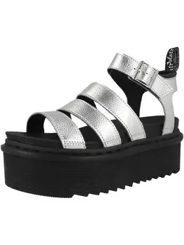 Сандалии с ремешками Dr. Martens, серебряный