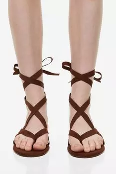 Сандалии с ремешками H&M, темно коричневый