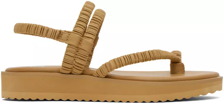 Сандалии с ремешками и складками PLEATS PLEASE ISSEY MIYAKE, бежевый