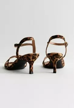 Сандалии с ремешками LEOPARD STRAPPY New Look, цвет Stone