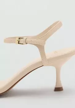 Сандалии с ремешками Mango, кремовый