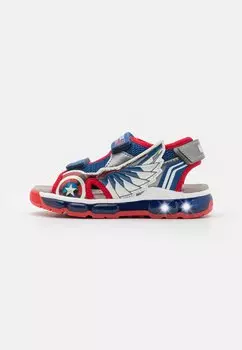 Сандалии с ремешками MARVEL CPT AMERICA ANDROID BOY LIGHTS Geox, цвет blue/red