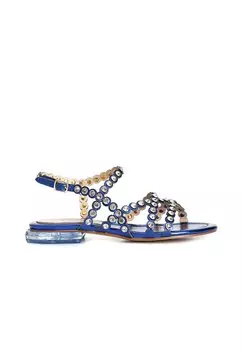 Сандалии с ремешками на щиколотке CAFNOIR, синий