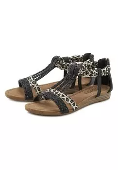 Сандалии с ремешком LASCANA, цвет schwarz leo