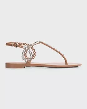 Сандалии с ремешком на пятке Почти голые кристаллы Aquazzura, цвет Powder Pink