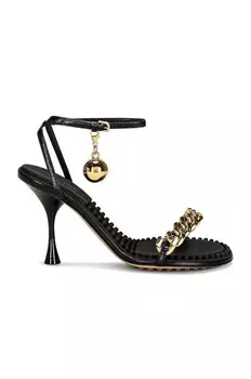 Сандалии с ремешком на щиколотке в горошек Bottega Veneta, черный