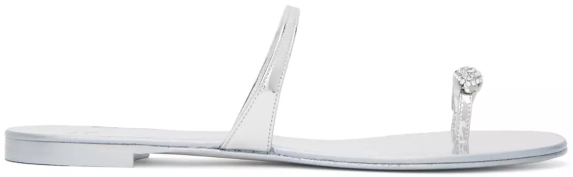 Сандалии с серебряным кольцом Giuseppe Zanotti