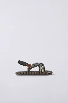 Сандалии с шнуровками ZARA, черный