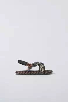 Сандалии с шнуровками ZARA, черный
