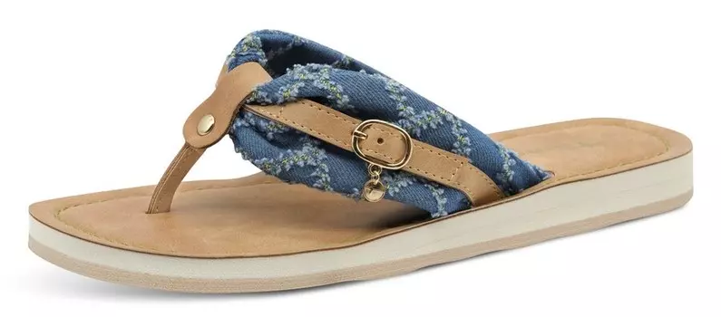 Сандалии с Т-образной перемычкой Tamaris, цвет Blue/Blue denim