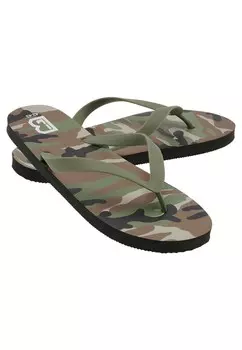 Сандалии с т-образной планкой Brandit, цвет Green/Khaki