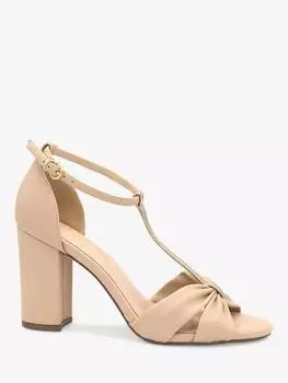 Сандалии с т-образной планкой на высоком блочном каблуке indiana Paradox London, цвет Nude