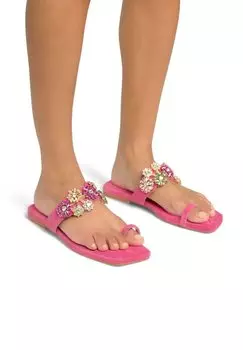 Сандалии с Т-образной застежкой Alma en Pena, цвет Fucsia Jaspeado