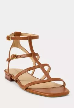 Сандалии с Т-образной застежкой EVERLEY CALFSKIN GLADIATOR SANDAL Lauren Ralph Lauren, коричневый