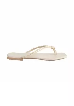 Сандалии с Т-образной застежкой FOREVER COMFORT KNOTTED TOE THONGS Next, бежевый