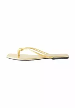 Сандалии с Т-образной застежкой FOREVER COMFORT KNOTTED TOE THONGS Next, золотистый