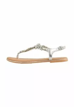 Сандалии с Т-образной застежкой REGULAR FIT - EMBELLISHED FLAT Lipsy, металлик серый