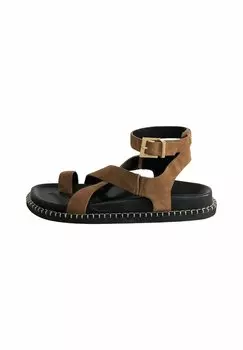 Сандалии с Т-образной застежкой REGULAR FIT - SIGNATURE PREMIUM FOOTBED TOE LOOP Next, коричневый