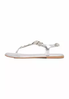 Сандалии с Т-образной застежкой REGULAR FIT-EMBELLISHED STRAPPY Lipsy, серебряный