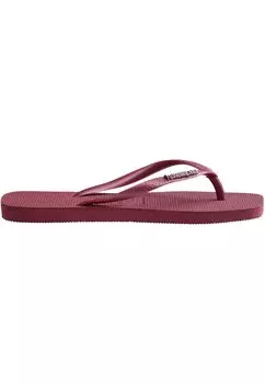 Сандалии с Т-образной застежкой SLIM SQUARE LOGO METALLIC Havaianas, винно-красный
