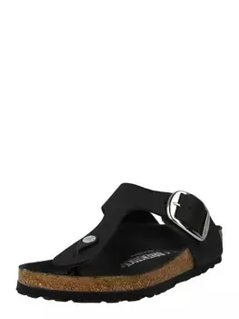 Сандалии с Т-образным ремешком Birkenstock Gizeh Big Buckle, черный
