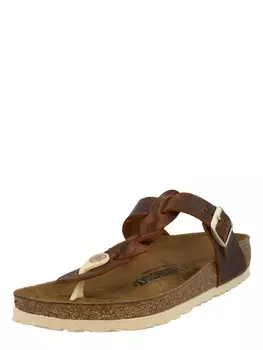 Сандалии с Т-образным ремешком Birkenstock Gizeh, коньяк