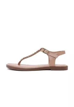 Сандалии с т-образным ремешком Derimod T-Bar Sandals Thong, нюд