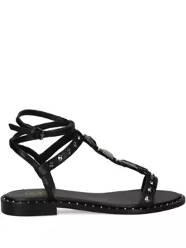 Сандалии с т-образным ремешком и заклепками Ash, черный